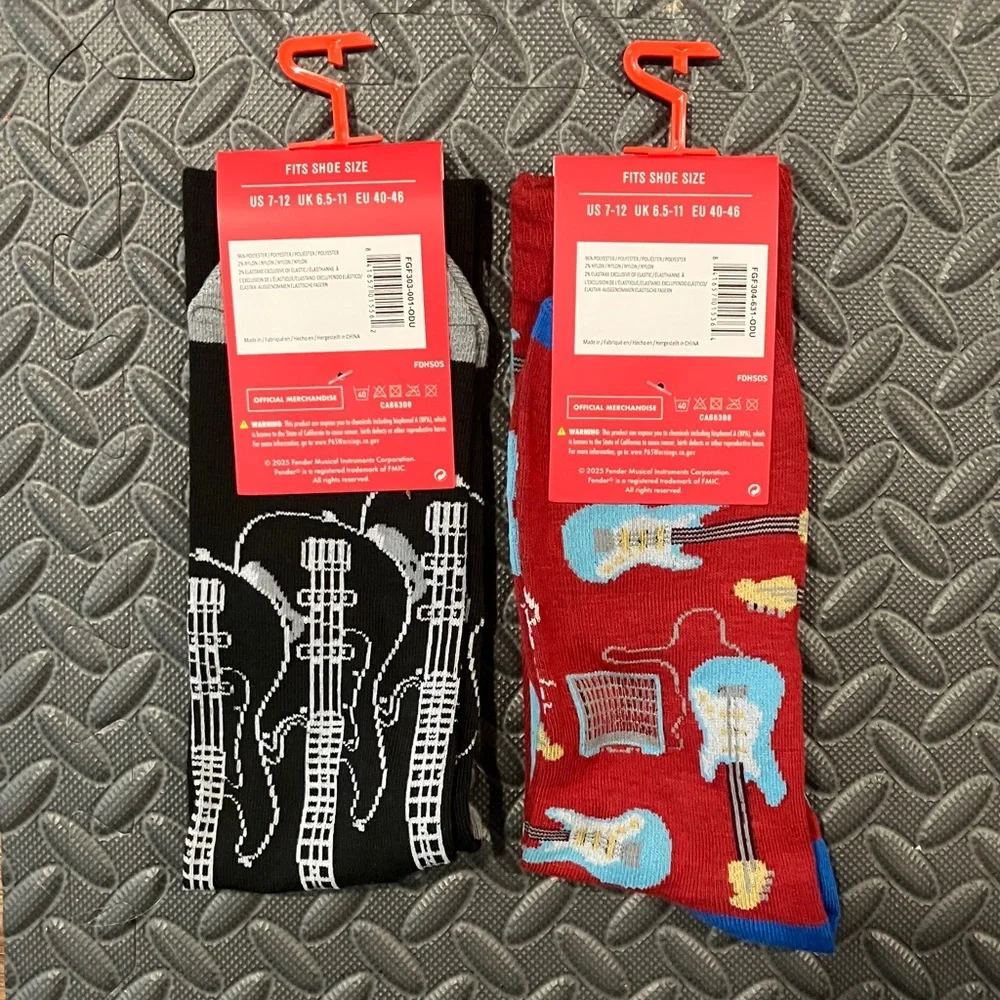 Fender Men's 2 Pair Guitar Socks
